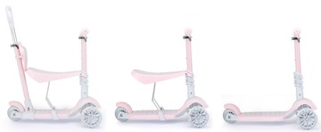 ТРЕХКОЛЕСНЫЙ СКУТЕР С СИДЕНЬЕМ 5 В 1 СВЕТОДИОДНЫЕ КОЛЕСА