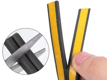 ПРОКЛАДКА САМОКЛЕЯЩАЯСЯ ЗВУКОЗВУЧНАЯ ДЛЯ ДВЕРЕЙ, ОКОН, 9мм*2мм*10м, тип I, ЧЕРНАЯ