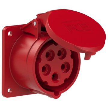 Gniazdo tablicowe 16A 5P 400V /75x75/ czerwone
