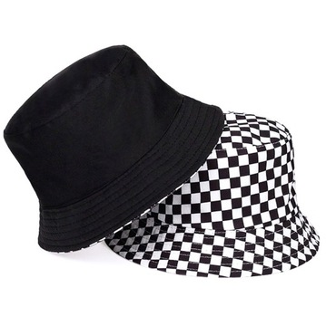 BUCKET HAT двусторонняя шляпа, клетчатая шляпа