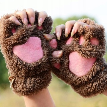 Перчатки без пальцев, перчатки, лапы, кот