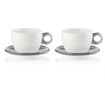 Guzzini – Zestaw 2 filiżanek do cappuccino z podstawkami Gocce 480ml