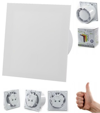WENTYLATOR ŁAZIENKOWY DOMOWY CICHY PANEL BIAŁY MAT