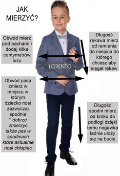 GARNITUR chłopięcy dla CHŁOPCA elegancki granatowy dwuczęściowy 128 slim
