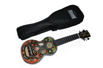 MAHALO SKULL UKULELE SOPRANOWE + POKROWIEC
