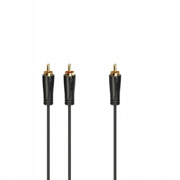 Kabel Y Cinch RCA 1xM / 2xM Subwoofer Gold 5m. HAMA