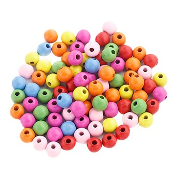 Prettyia 100X Деревянные круглые бусины разных цветов 12мм 2,5-3мм разноцветные