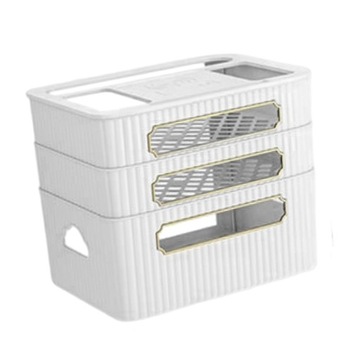 Router Stand Router Board Support Storage Rack Multifunctional White 3Tiers