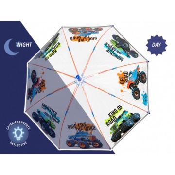 Cool Kids, Светоотражающий зонт для детей Trucks Transparent, 15637