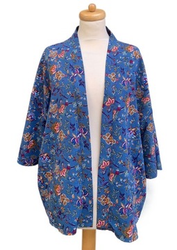Kimono Niebieskie Wzory Kwiaty Boohoo S M 36 38 Narzutka