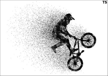 Duży TATUAŻ Tymczasowy ROWER bmx skate freestyle zmywalny wodny jednorazowy