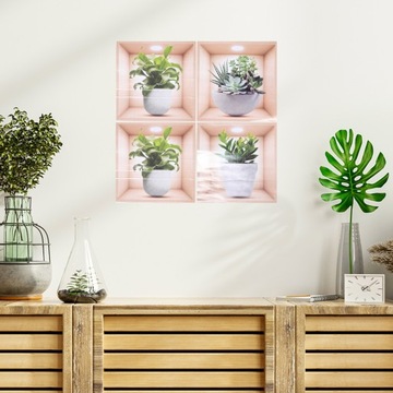 НАСТЕННЫЕ НАКЛЕЙКИ САМОКЛЕЯЩИЕСЯ ЦВЕТОЧНЫЕ ГОРШКИ ДЕКОРАТИВНАЯ ПОКРАСКА