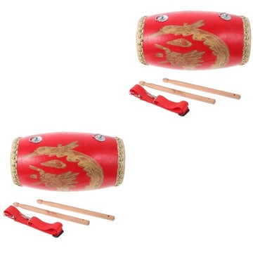 Кожаный барабан на талии для детей Мини-деревянная игрушка для детей