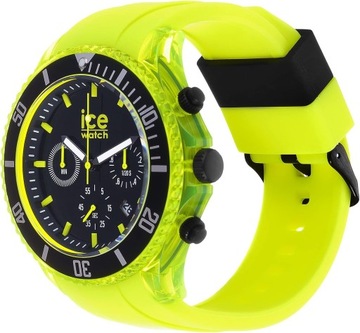 Ice-Watch ICE chrono męski zegarek chrono z silikonowym paskiem żółty neon