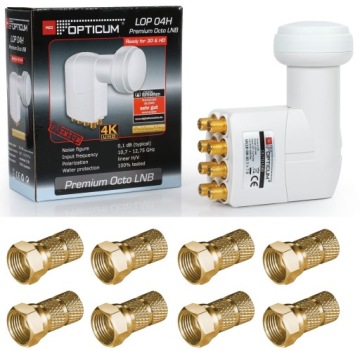 Konwerter LNB OCTO Opticum 8 Wyjść na 8x Dekoder Polsat Canal+ 4K Multiroom
