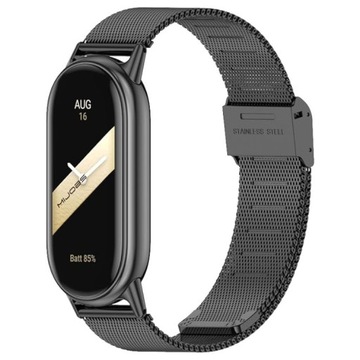 Bransoleta Pasek Siatka Milanese CZARNA do Xiaomi Mi Band 9 / 8 / NFC
