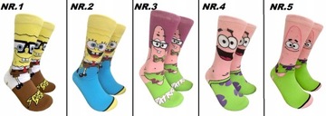 Skarpety z nadrukiem spongebob patrick zestaw 4par