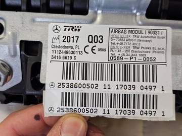 ULOŽENÍ VZDUCHOVÁ AIRBAG SPOLUJEZDCE MERCEDES W253 X253 GLC 2538600502 C