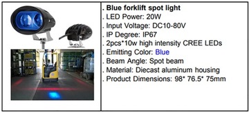 СИНЯЯ ЛАМПА БЕЗОПАСНОСТИ ВИЛОЧНОГО ПОГРУЗЧИКА