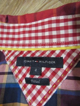 TOMMY HILFIGER koszula w czerwono-granatową kratkę fitted jak nowa S