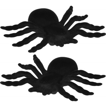 ИСКУССТВЕННЫЕ ПАУКИ ДЛЯ ХЭЛЛОУИНА ЧЕРНЫЕ 2 шт УКРАШЕНИЕ БОЛЬШОЙ СТРАШНЫЙ ОРНАМЕНТ