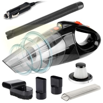 Проводной ручной автомобильный пылесос Hepa МОЩНЫЙ 120 Вт, наконечники, кабель 5 м