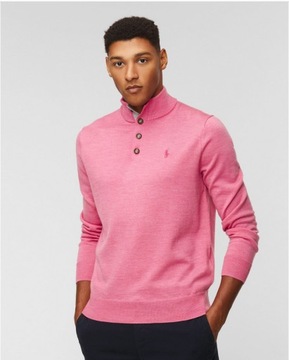 Polo Golf Ralph Lauren różowy wełniany sweter M idealny premium