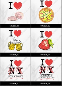 Футболка-подушка I LOVE пивная пицца названия УЗОРЫ