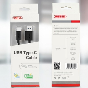 Unitek USB Type-C Кабель для зарядки USB 3.1 и синхронизация +
