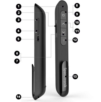Красная лазерная указка 12в1 200м Spacetronik Пульт дистанционного управления для презентации + ЧЕХОЛ