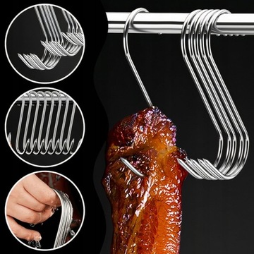 КРЮЧКИ ДЛЯ КОПТЕНИЯ КРЮЧКИ ДЛЯ КОПТЕНИЯ МЯСА, НЕРЖАВЕЮЩАЯ СТАЛЬ, БОЛЬШИЕ, 15 шт.