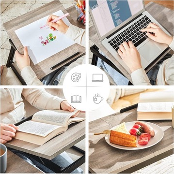 СТОЛИК ДЛЯ НОУТБУКА ДЛЯ КРОВАТИ, СКЛАДНОЙ, РЕГУЛИРУЕМЫЙ, БАМБУК, ДЕРЕВЯННЫЙ ПОДНОС