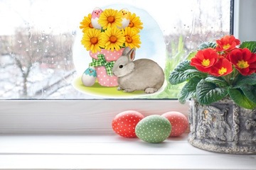 НАКЛЕЙКА НА ПАСХАЛЬНОЕ ОКНО LIFE BUNNY 03A