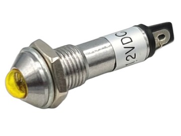KONTROLKA LED WYPUKŁA 8MM 12V ŻÓŁTA IP40