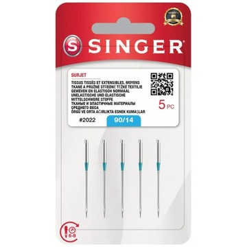 Igła półpłaskie Singer N2022: 90/14 - 5szt overlock