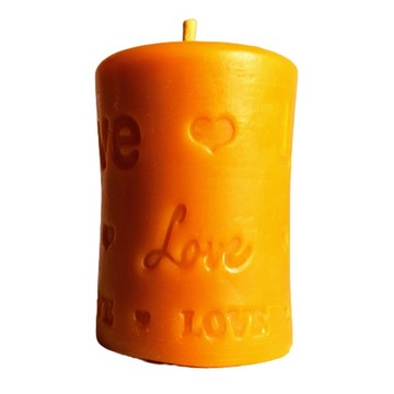 Walec LOVE Świeczka z wosku pszczelego 9 cm