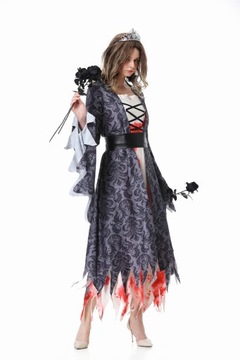 Halloweenowa sukienka księżniczki zombie z plamami krwi cos