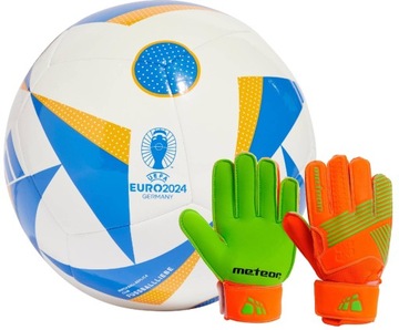 PIŁKA NOŻNA ADIDAS MISTRZOSTWA EURO 2024 + RĘKAWICE BRAMKARSKIE METEOR R. 7