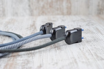 черная итальянская вилка для плетеного кабеля LOFT DIY