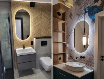 ОВАЛЬНОЕ ЗЕРКАЛО ДЛЯ ВАННОЙ 60x90 С ПОДСВЕТКОЙ ОВАЛ С ПОДСВЕТКОЙ LED ГЛАМУР