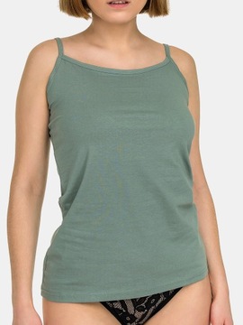 Koszulka damska na ramiączkach gładka bluzka top bawełna basic miętowy 2XL