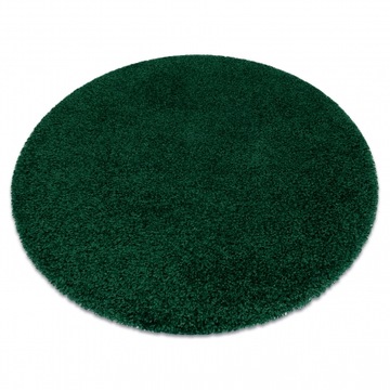 Dywan shaggy okrągły butelkowa zieleń koło 120 cm