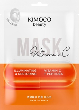 Kimoco Beauty rozświetlająco - regenerująca maska w płachcie, 23ml