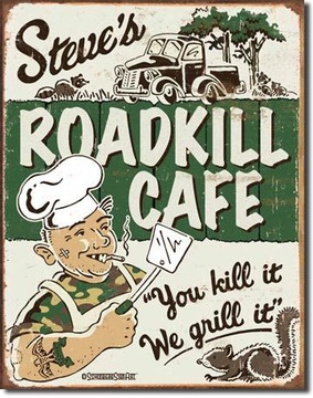 Metalowy plakat blacha szyld Roadkill Cafe Prezent