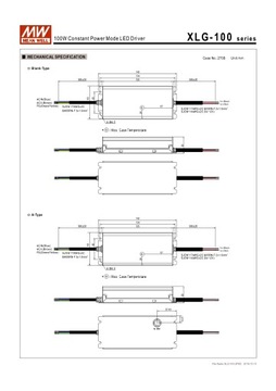 БЛОК ПИТАНИЯ СВЕТОДИОДОВ XLG-100-24-A 96Вт 24В 4А MEAN WELL