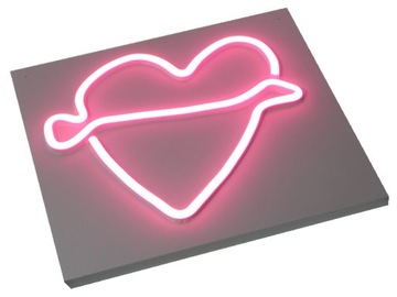 NSSERR NEON LED SERCE STRZAŁA RÓŻOWE 210X190MM