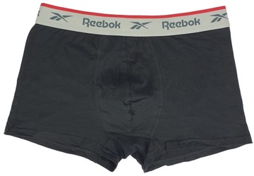 Czarne bokserki męskie REEBOK majtki zestaw 3p. L