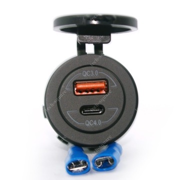 USB быстрое зарядное устройство QC3.0 + QC4.0 монтажная розетка 12/24В 5А 60Вт