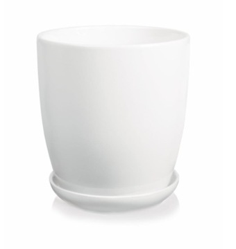 Doniczka osłonka CERAMICZNA biała ø 20 podstawkiem