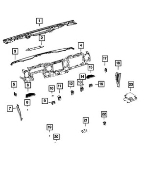 LISTWA PODKŁADKA POD DESKĘ ROZDZIELCZĄ JEEP WRANGLER JL 6AC121A3AC 392